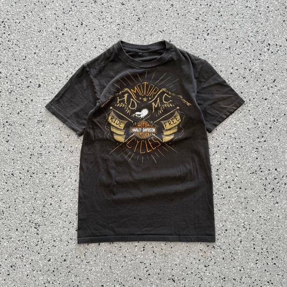 Harley Davidson Naples Florida T-Shirt Alligator Graphic Tee Eagle Size Small - Picture 1 of 7